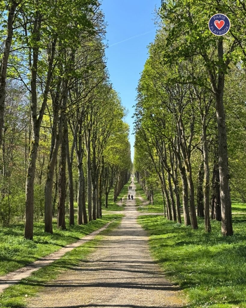 Park walk to Château de Fontainebleau from train station