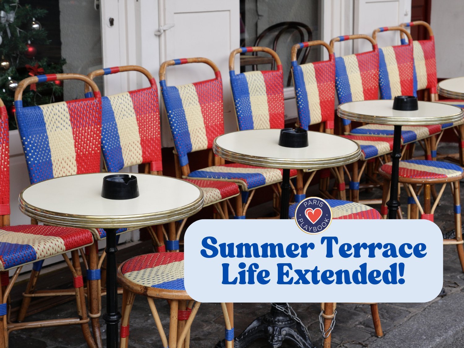 Summer Cafe Terrace in Paris, France