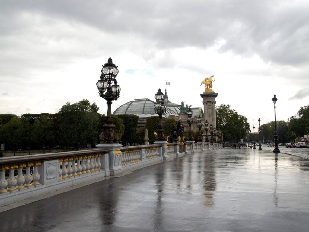 Paris in the rain on a grey day