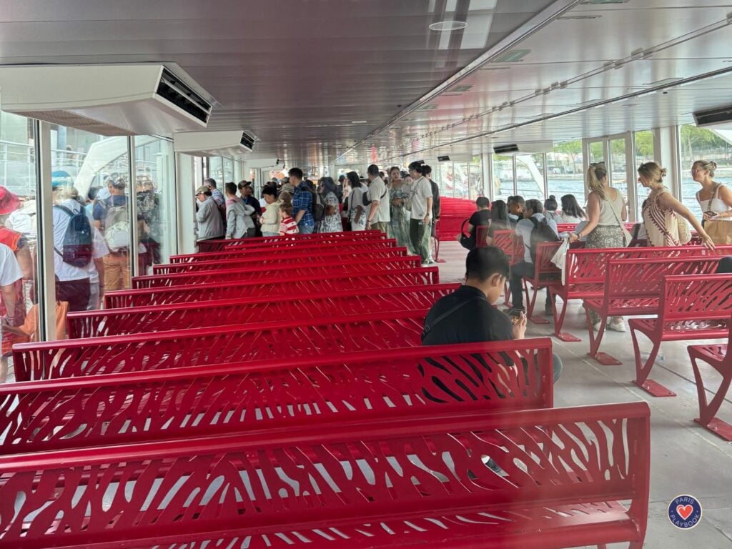Downstairs seating on Bateaux Mouches