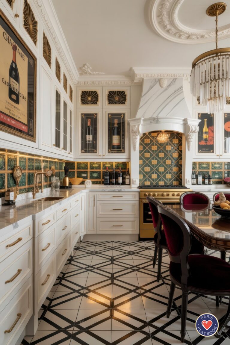 36+ Paris Kitchen Ideas: Checkered Floors, Bistro Chairs and More