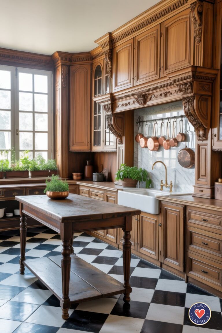 36+ Paris Kitchen Ideas: Checkered Floors, Bistro Chairs and More