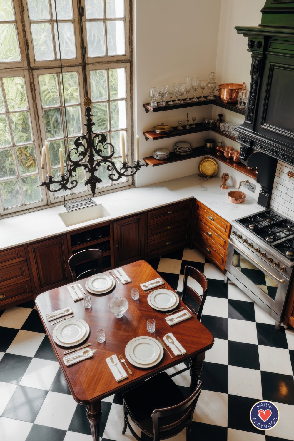36+ Paris Kitchen Ideas: Checkered Floors, Bistro Chairs and More